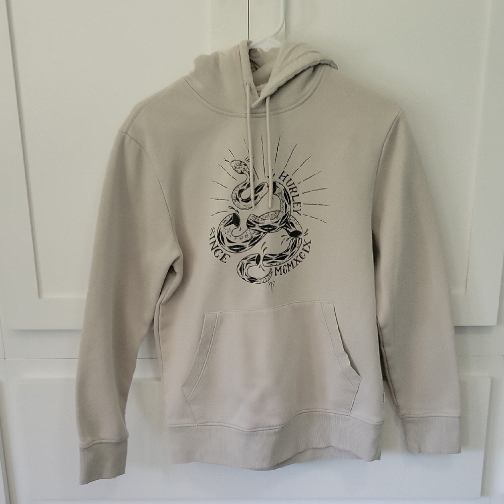 Hurley Light Beige Hoodie with Snake Design